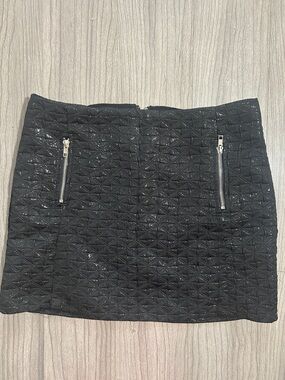 Shimmery Quilted Mini Skirt, Sz L